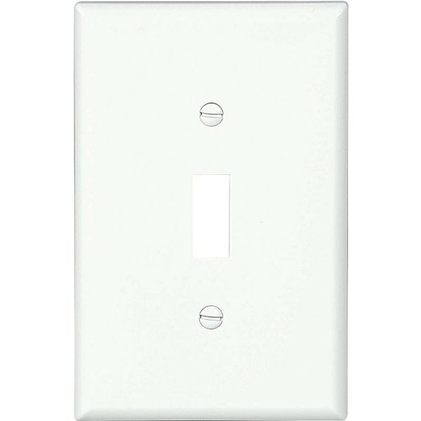 Eaton Wiring Devices Switch Wallplate, 487 in L, 313 in W, 1 Gang, Polycarbonate, White, Smooth PJ1W-10-L